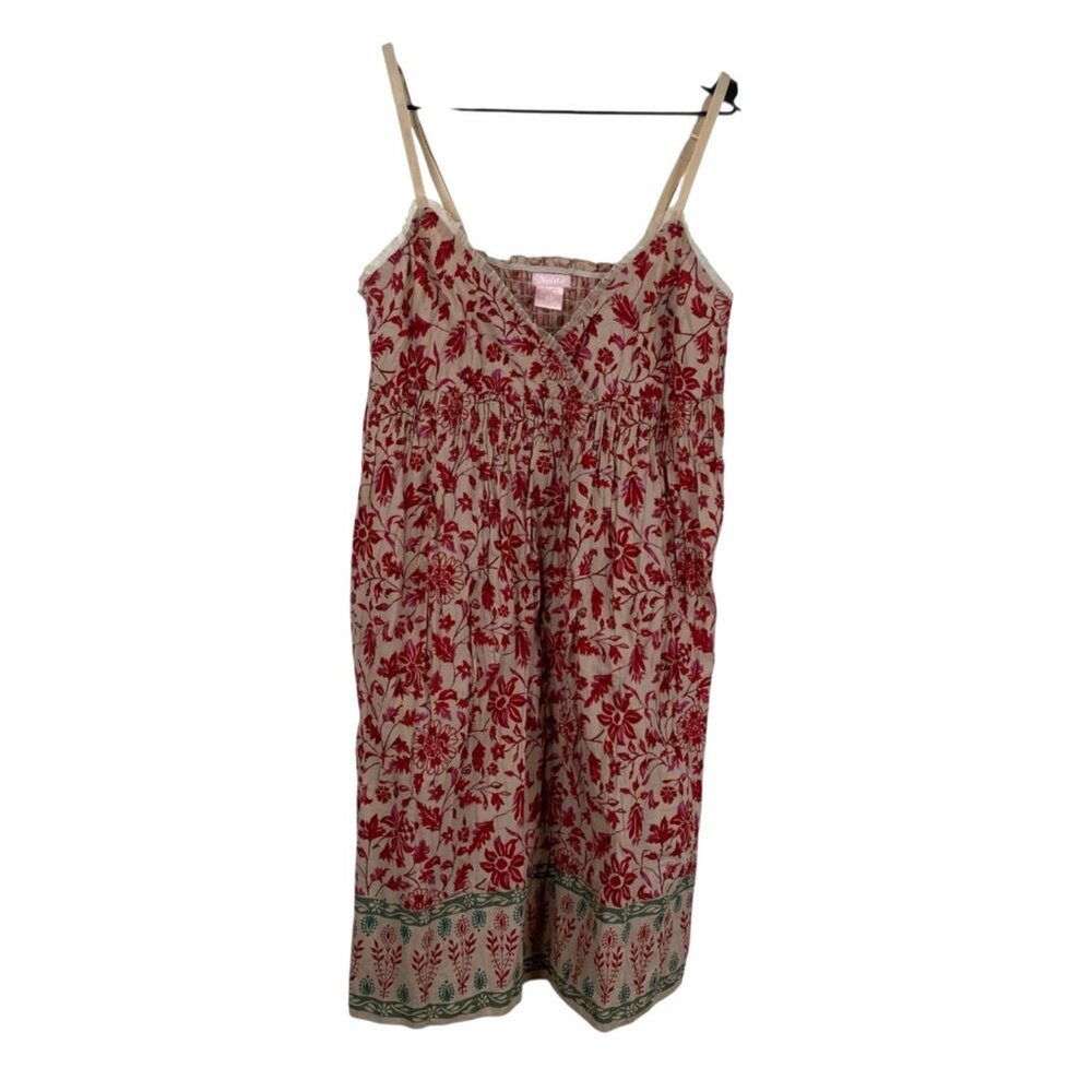 Nolita Dress Women's Babydoll Sleeveless Multicolor Sz M Boho Cottage Core
